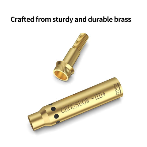 Red Laser Crossbow Bore Sight With Batteries, Easy Thread-On Red Dot Boresighter, brass construction, tactical tool close-up