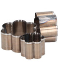 Flower Shape Leather Cutting Die Punch Set For DIY Crafts Three Sizes 30mm 40mm 50mm Steel Die Punches displayed in a stack.