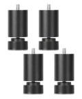 Beefy 4 Piece Black 6cm Furniture Support Legs With 10mm Screw Holes Table Feet For Beds Cabinets Sofas And Tables