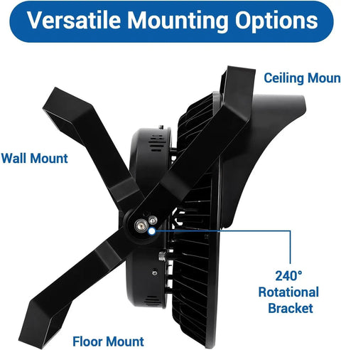 Heavy Duty LED Stadium Lights 500W Built Tough Sports Field Flood Lamps featuring versatile mounting options and adjustable brackets.