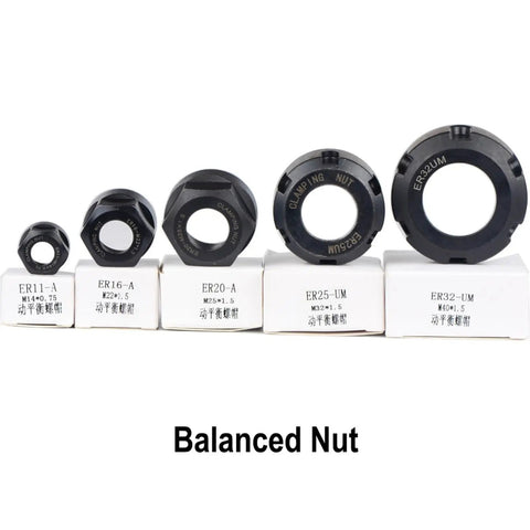 Top Shelf Precision Balanced Collet Nut Rock Solid Clamping Adapter For ER16 CNC Milling And Engraving Tools, ER nuts display.