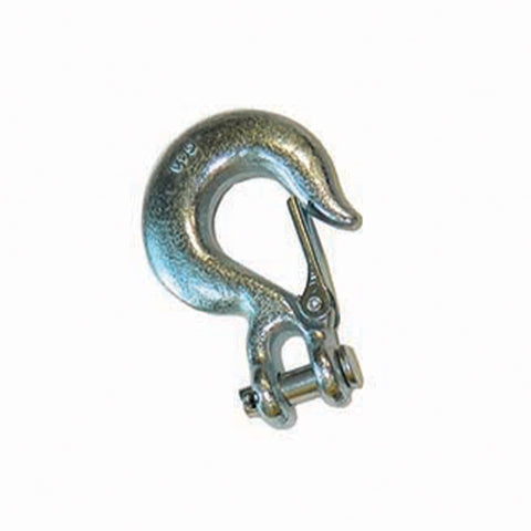 Close-up of slip hook part of Aerial Buddy Fiber Optic Sheave With Slip Hook 24 Inch Durable Lightweight Corrosion Resistant Built Tough For Heavy Duty Cable Pulling With Spring Loaded Cable Guard And Easy One Hand Latch