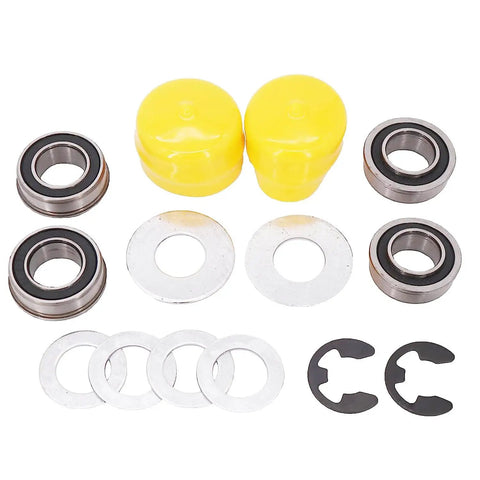 Front Wheel Bearing Bushing to Bearing Conversion Kit for John Deere Tractors L100 Through LA175 Easy Install Durable Front Hub Upgrade Replaces Worn Bushing for Smoother Steering and Longer Lifespan, bearings and washers