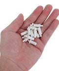 20 Piece Spring Shutter Pins Replacement Kit For Vertical Blinds And Curtains, Durable Plastic Repair Pins With Spring Loaded Plungers, DIY Friendly Fix For Broken Slats, Wobbly Latches, And Window Shutter Systems white plastic pins in hand