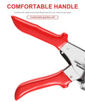 Comfort handle of Ratchet Miter Shears Multi-Angle Cutter 45-135° Single Pack for Trim, PVC, MDF, SK5 steel blade shown