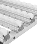Close-up of Heavy Duty Foldable Gravity Conveyor Roller 12 Inch By 79 Inch Length With Four Rows Of Wheels for smooth carton loading.