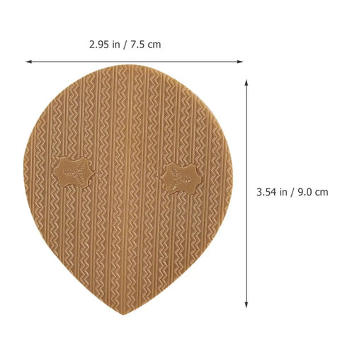 Polyurethane Shoe Heel Repair Pads Half Round Sole Protectors For Sneakers And Athletic Kicks, light brown, detailed texture, 2.95 x 3.54 in.