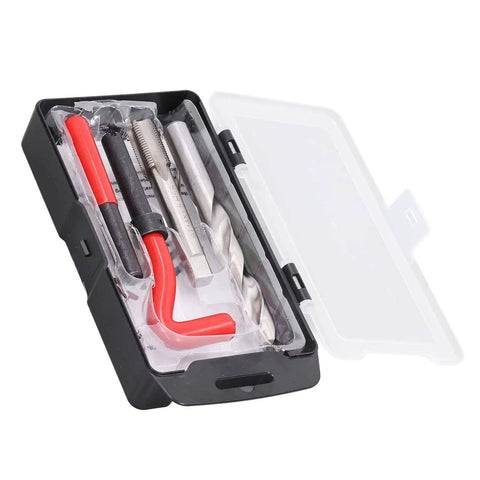 Thread Repair Kit M14x1.5 15 Piece Set With HSS Drill Bit HSS Tap in a black case for automotive and machinery repair.