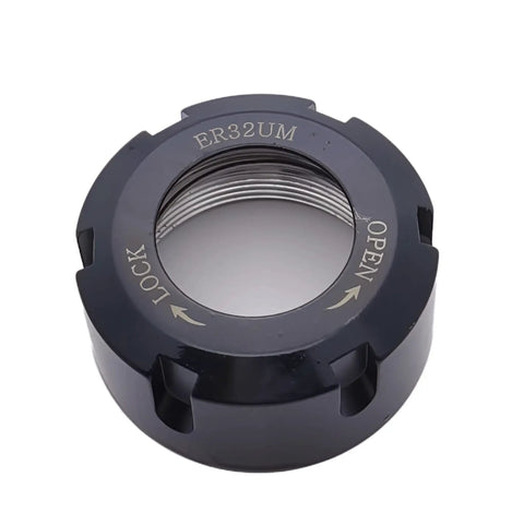 ER32 UM Collet Clamping Nut With Dynamic Balance Holes For CNC Milling Chuck Holder Lathe, Hardened 42Cr Steel, Top View