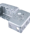 Three Gang Multi Device Electrical Switch Box Galvanized Steel Junction Box With Side Knockouts Six TKOs And Four One Half Inch Knockouts