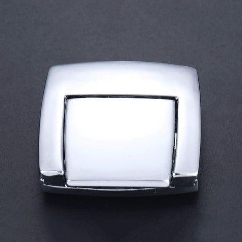Top view of Spring Loaded Hasp Lock 46x46mm Metal Toggle Latch for cabinets showing square metallic design