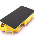 Heavy Duty Industrial Swivel Skates Move Heavy Machines Smoothly With 8 Ton Or 12 Ton Capacity PU Rubber Or Steel Wheels For Warehouse Factory And Furniture Relocation Projects Now, yellow machinery skate dolly with rubber top.