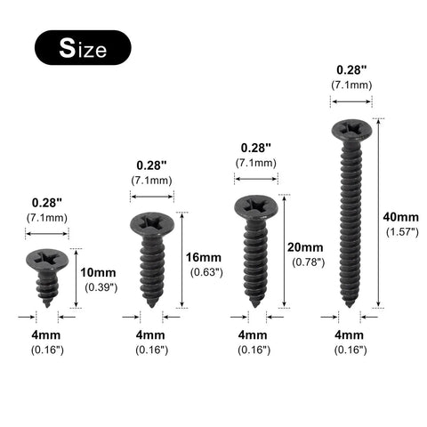 Five Piece Set Black Stainless Steel Phillips Head Self Tapping Wood Screws 4x40mm For Easy Hidden Joints In DIY Projects And Furniture