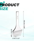 Leather Stitching Punch 3.0mm 10 Prong Carbon Steel Hole Punch Tool, white, showing 3mm prong spacing and 100mm length dimensions.