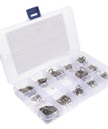 Large Lock Washer Assortment Kit With 400 Stainless Steel Internal And External Serrated Tooth Washers M2 in plastic case