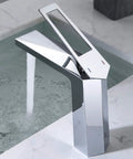 Luxurious Polished Chrome Modern Bathroom Faucet With 1 Hole And Single Handle Brass Body With Zinc Handle Queen Series