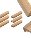 Six Pieces 4.84 Inch Wood Furniture Pull Handles Beech Wood Painted Smooth Drawer Closet Cupboard Pulls With Two Holes Center Distance 3.78 Inch