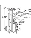 Secure And Sleek Black Finish Door Lever Set For Screen And Storm Doors, Keyed Entry For Added Security, dimensions diagram