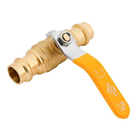 1/2-inch lead-free brass ball valve with orange handle for copper tubing