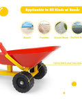 Kids Ride On Sand Dumper Outdoor Sandbox Toy With Ergonomic Handle And Four Wheels Built Tough Metal Wheelbarrow Style