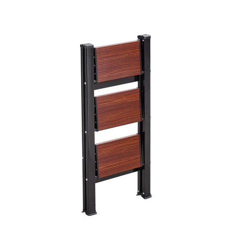 Three Step Folding Ladder With Wide Anti Slip Pedals And Comfort Handgrip Lightweight Aluminum 330 Lbs Capacity Portable Plant Support folded