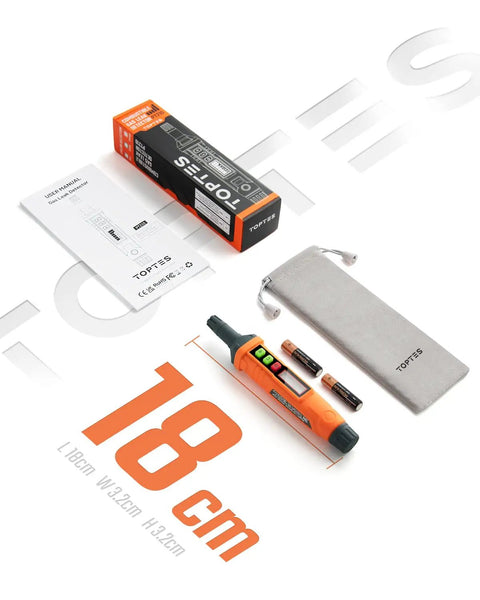 Gas Leak Detector With Dual Sensitivity For Home And RV, Audible And Visual Alarm, pen-style detector, batteries, carrying case.