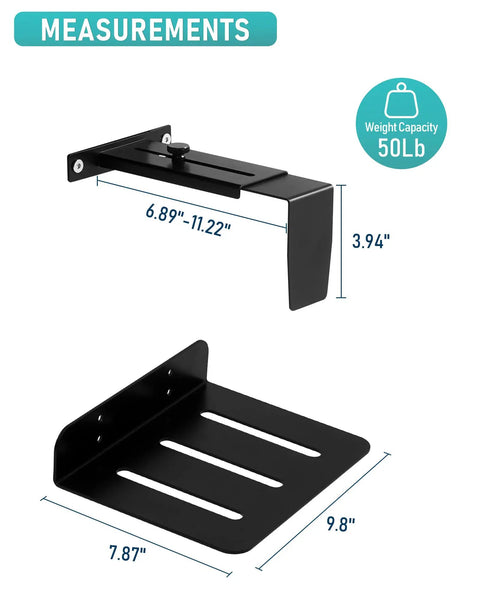 Heavy Duty Under Desk PC Mount With No Drill Clamps Keeps CPU Secure Like A Champ dimensions 6.89-11.22" x 3.94" and 7.87" x 9.8"
