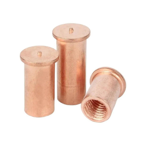 Built Tough Heavy Duty Carbon Steel Copper Plated Spot Weld Studs And Nuts for PCB SMT, M3 M4 M5 M6 threaded connectors.