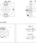 Technical diagram of Built Tough 60mm Outer Diameter Hollow Shaft Rotary Encoder With 10mm Aperture, 1024 P R, 5V DC Line Driver Output.