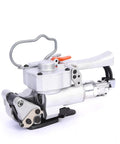 Slick Heavy Duty Pneumatic Strapping Machine For Effortless Belt Sealing And Rapid Automatic Cable Tying With Smooth Hot Melt Action For Rugged Package Wrapping Anytime Anywhere, close-up view.