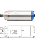 Badass 3.2KW Water Cooled Spindle Kit With Inverter And 100MM Bracket For CNC Routers, stainless steel motor with specifications.