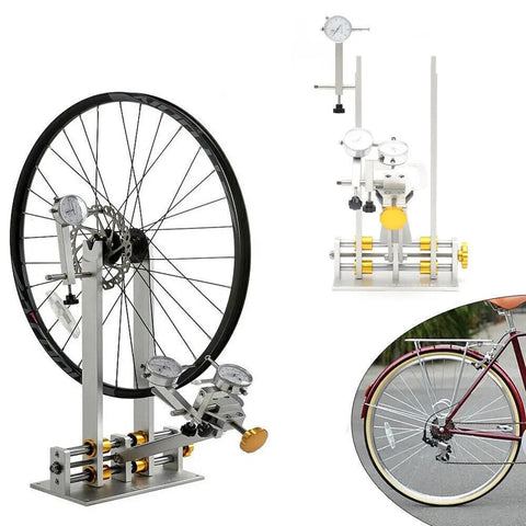 Beefed Up Bicycle Wheel Truing Stand With CNC Adjustment Nut And Three Precision Gauges For 10 To 29 Inch Wheels side view