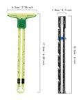 2 Pieces Sewing Gauge With Sliding Marker 5 In 1 Measuring Tool For Fabric Quilting And Sewing Hemming Ruler And Seam Allowance Guide shown with size dimensions.