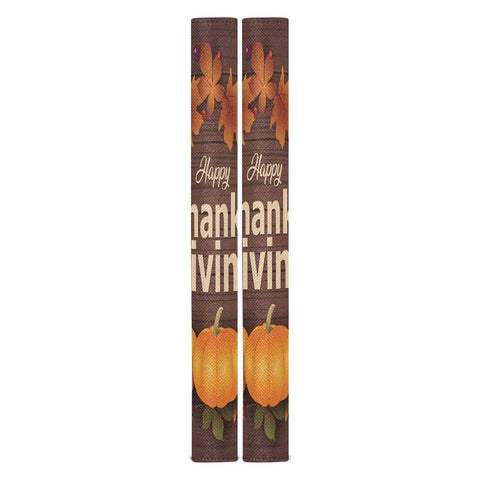 Two Pack Thanksgiving Halloween Refrigerator Door Handle Covers for Fridge and Microwave Oven, linen fabric, 14x5.5 inches.