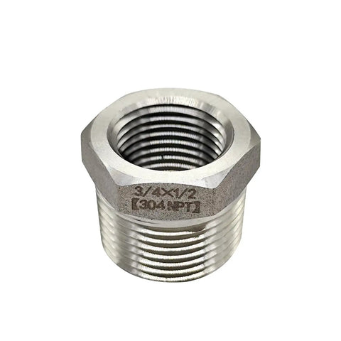 304 Stainless Steel Reducer Bushing Set Three Quarter Inch Male To Half Inch NPT Hex Style Plumbing Adapters Reducing Fittings 3 Piece Pro Grade Durable Corrosion Resistant Tight Seals Easy Install, 3/4 x 1/2 hex bushing