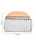 Rpanle crinkle cutter with wooden handle and stainless steel wavy blade, vegetable slicer 15.8 cm long