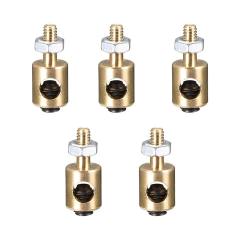 RC Plane Push Rod Connectors Linkage Stoppers Copper 3mm Hole 5mm Body 12.5mm Total Length 5 Pack Fits 2.7mm To 3.0mm