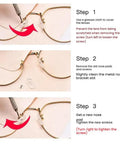 Installation steps for Soft Silicone Nose Pads Replacement Kit For Glasses With Screwdriver And Tweezers, Anti Slip Comfort Upgrade.