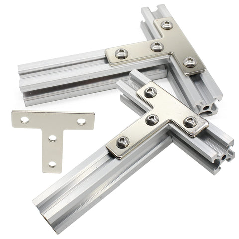 Aluminum T Slot Bracket Kit For 2020 Extrusion Profiles Includes 10 Brackets And 40 M5 Nuts And Bolts Drop In Nuts For Precise Positioning
