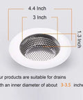 Large Diameter Stainless Steel Sink Strainer With Lid And Drain Filter Keeps Clogs Away in sink dimensions 4.4x3 inches