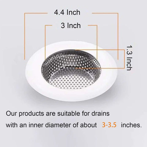 Large Diameter Stainless Steel Sink Strainer With Lid And Drain Filter Keeps Clogs Away in sink dimensions 4.4x3 inches