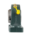 Side view of Two Pack Pro Grade Pillow Block Mounted Ball Bearing UCP205 With 25mm Bore Self Aligning, cast iron housing