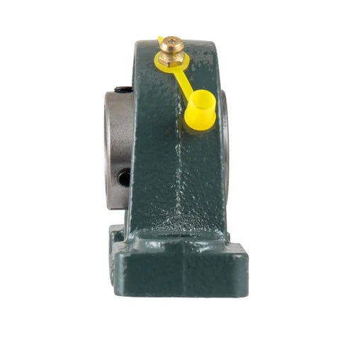 Side view of Two Pack Pro Grade Pillow Block Mounted Ball Bearing UCP205 With 25mm Bore Self Aligning, cast iron housing