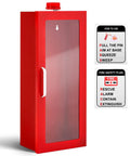 10 Lb Fire Extinguisher Cabinet With Alarm, Wall And Surface Mount Steel Safety Case For Indoor Outdoor Use, Includes Safety Sign Sticker