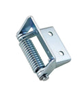Heavy-duty self-closing spring hinge with mounting plate, galvanized steel