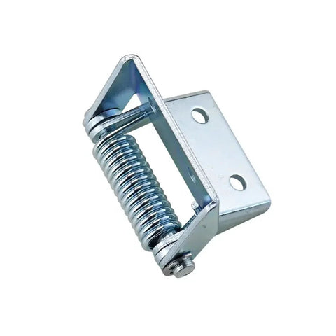 Heavy-duty self-closing spring hinge with mounting plate, galvanized steel