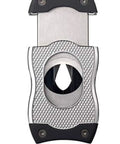 SV Cut 2 In 1 Cigar Cutter With V Cut And Straight Cut, Ergonomic Stainless Steel Design, view showing V-cut blade, Black