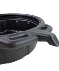 Portable Oil Drain Pan With Anti Splash Lip For Clean Oil Changes, Large Opening And Easy Pour, Sturdy Molded Handle, Black Finish