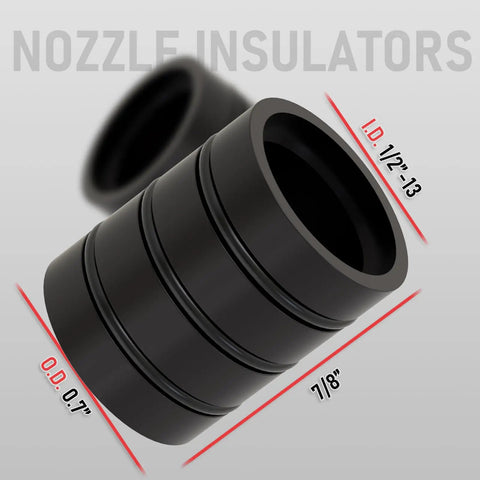 Black nozzle insulators with dimensions for Pro Grade MIG Welding Gun Kit 0.035 Inch Tip Nozzle Diffuser Adapter For Lincoln Magnum 200 To 250