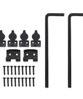 Heavy Duty Cane Drop Bolt for Wooden Gates, Vertical or Horizontal Mount, Weatherproof Steel Gate Drop Rod, Durable Outdoor Fence Locking Hardware For Commercial And Residential Gates, Rustproof, Easy Install, Locking For Outdoor Fences, black steel with screws